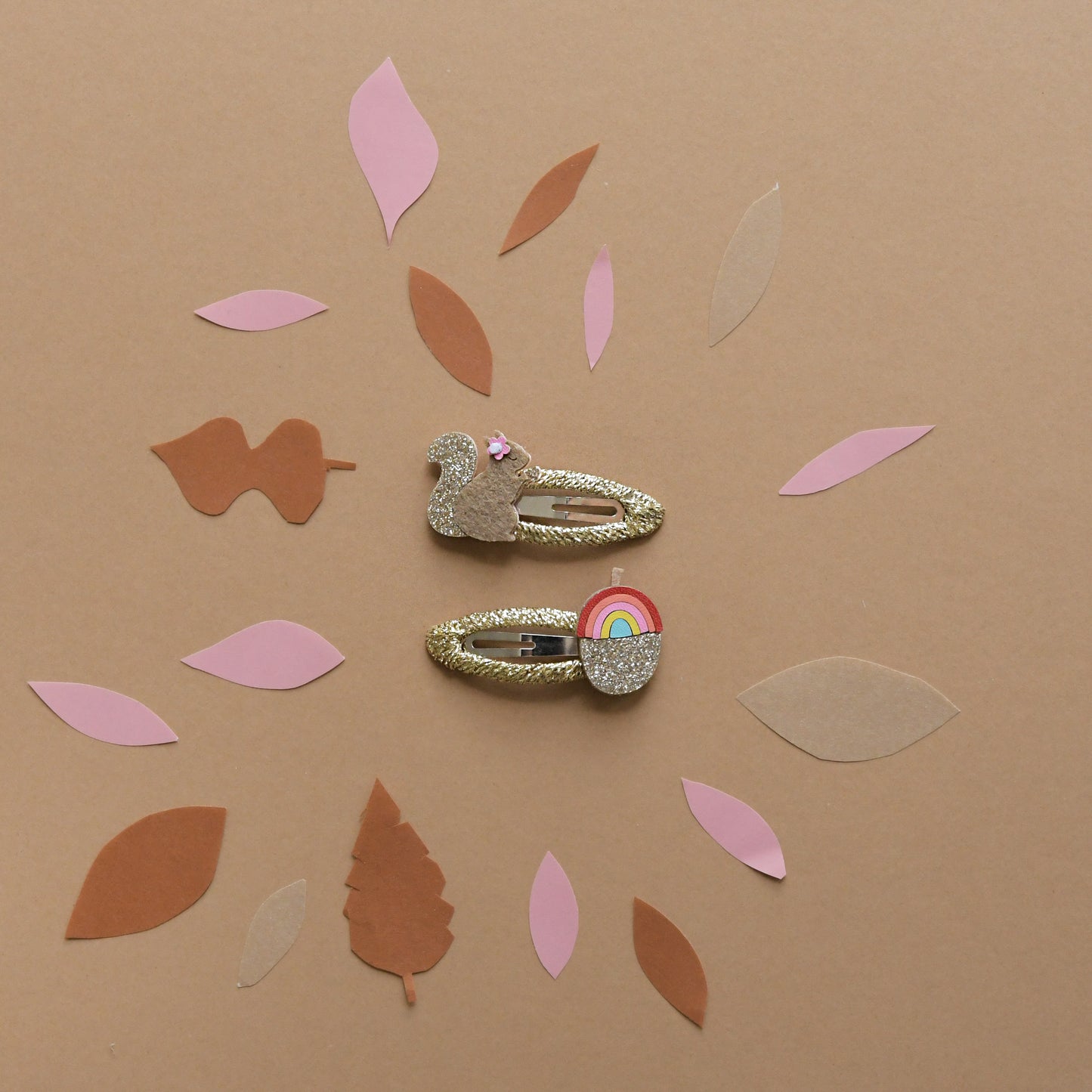 Rockahula Squirrel and Rainbow Acorn Clips