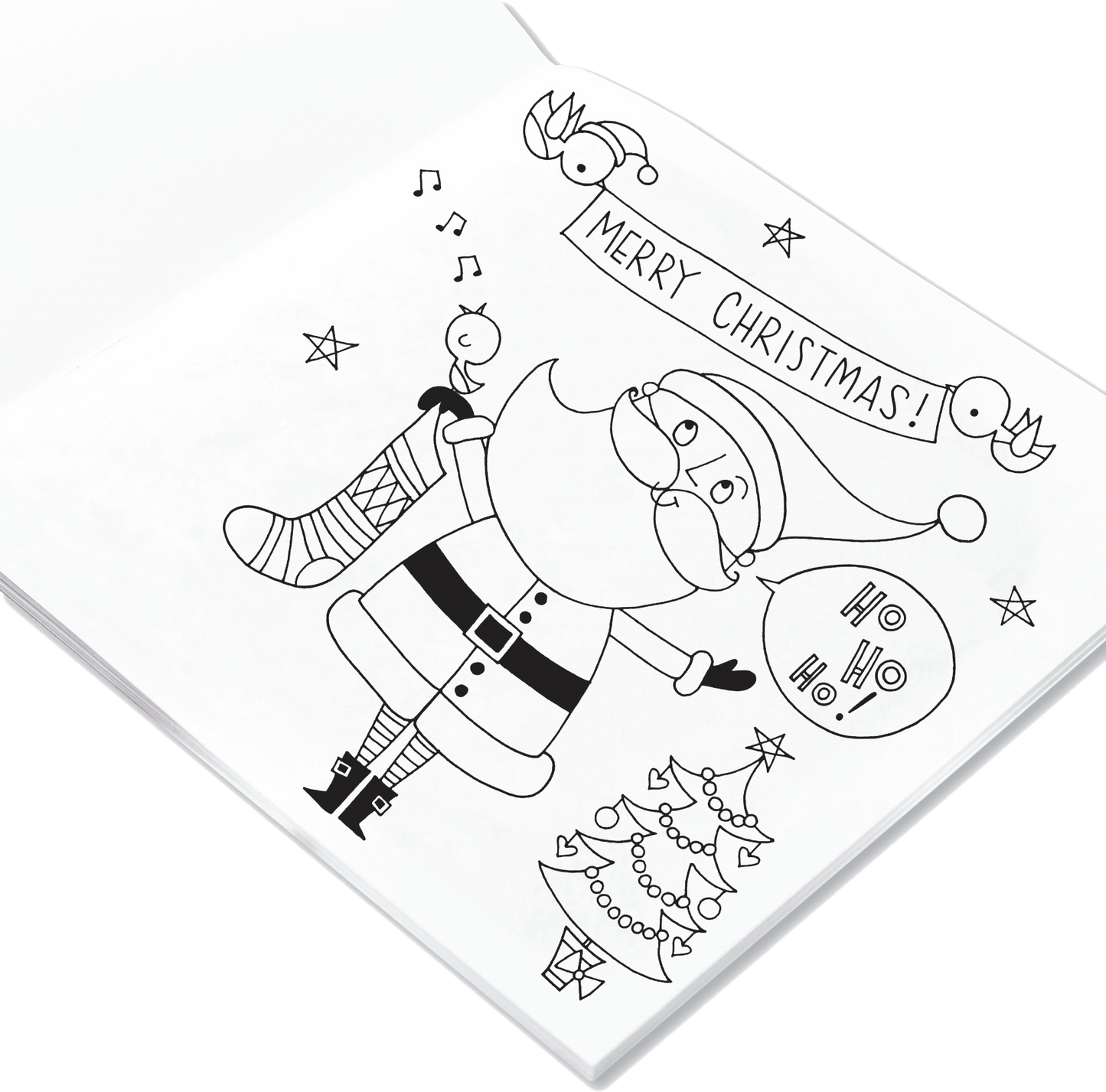 Colouring Book - Christmas Santa Scene